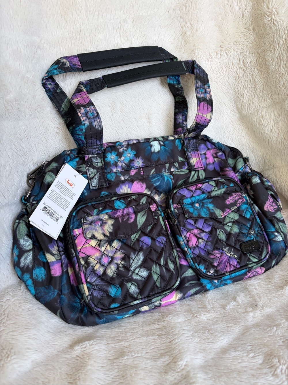 NWT Lug Puddle Jumper Tote in Bloom Black